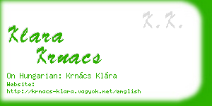 klara krnacs business card
