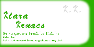 klara krnacs business card